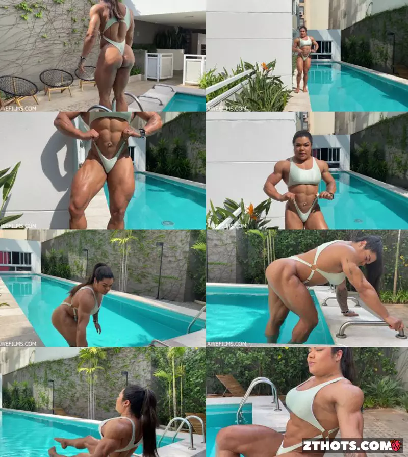 Mulherpedra Flexing At Pool